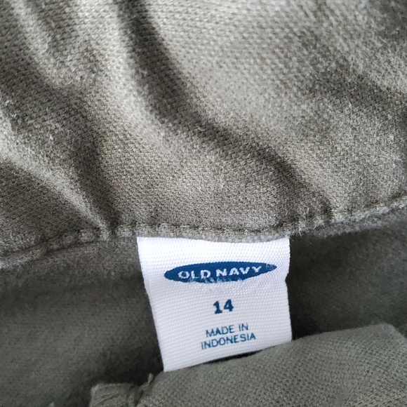 Old Navy Army Green Frayed Hem Chinos Size 14 High Waist - Picture 6 of 6